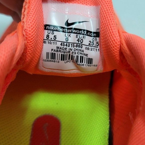 Nike 454315-860 Womens Size 8.5 Lunarglide 3 Orange‎ Lace Up Running Shoes - Picture 7 of 9